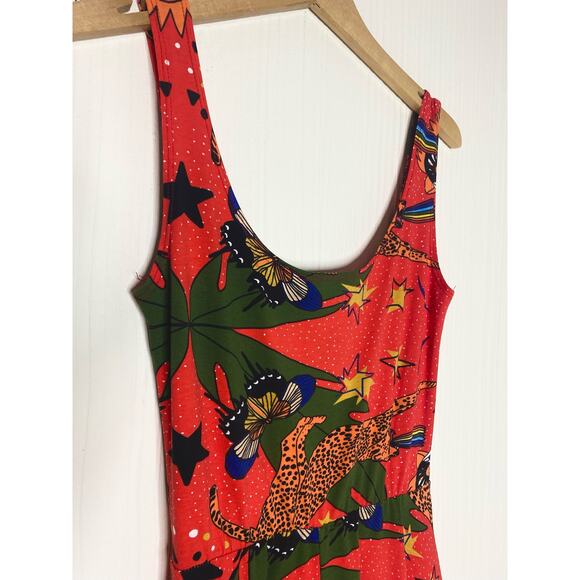 NOOWORKS Vacation Dress Pride Tiger Print Sleeveless Midi Dress US MEDIUM - Picture 11 of 14